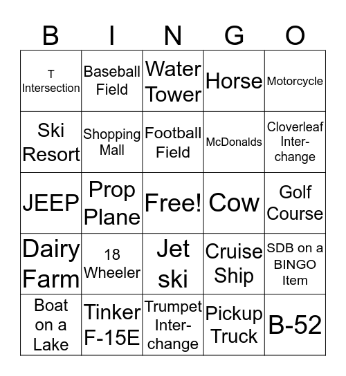 TPOD BINGO Card