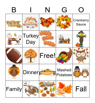 Fall Bingo Card