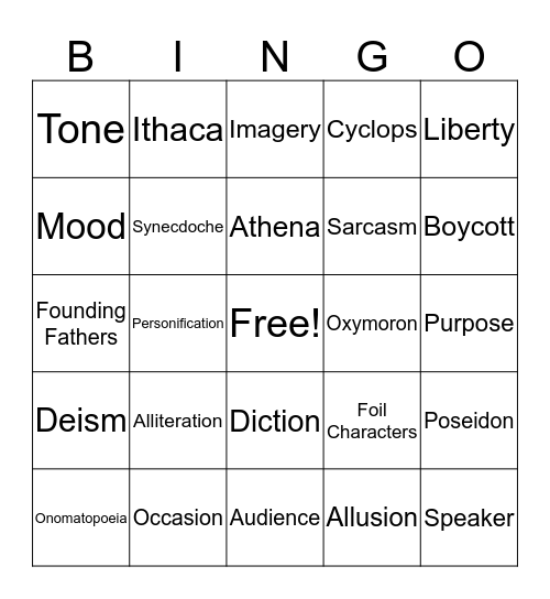 Bingo!!! Bingo Card