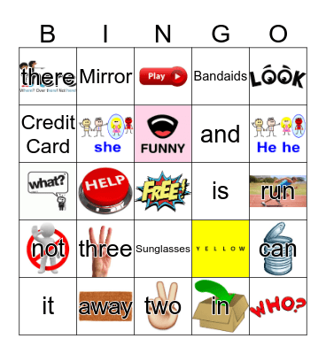 Sight Words Bingo Card