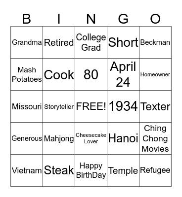 Magas Bingo  Bingo Card