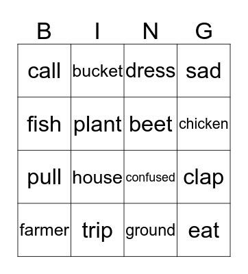 Lesson 1&2 - Reiew Bingo Card
