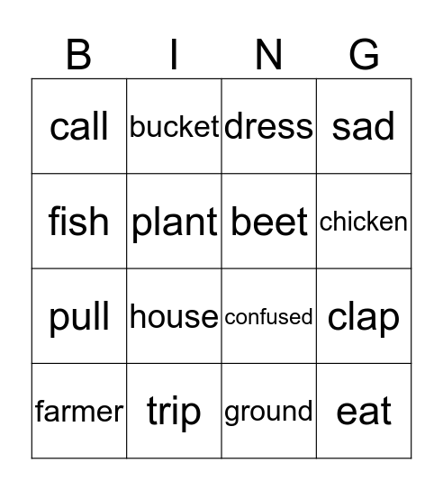 Lesson 1&2 - Reiew Bingo Card