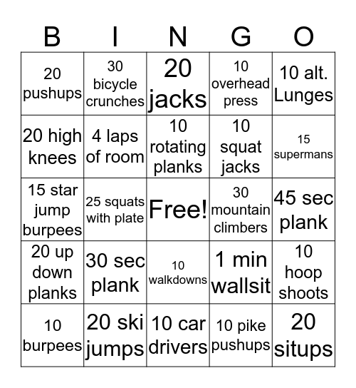 Chevys bingo Card