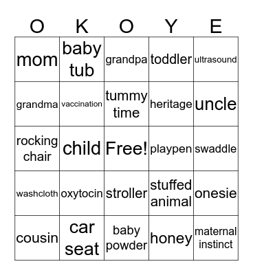 Okoye Bingo Card