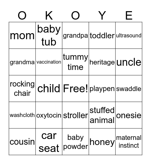 Okoye Bingo Card