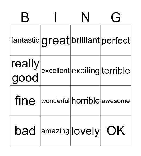 how do we feel? Bingo Card