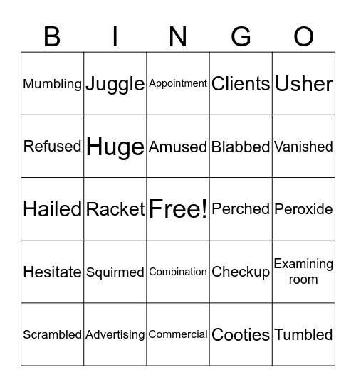 Let's Bingo  Bingo Card