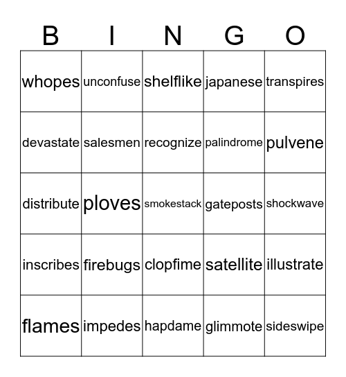 Book 4.1- 4.3 Bingo Card