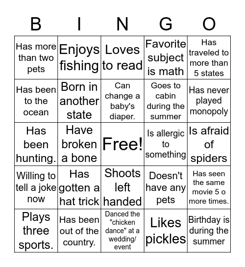 Bingo Card