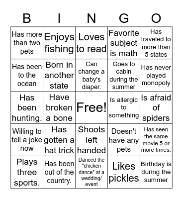 Bingo Card