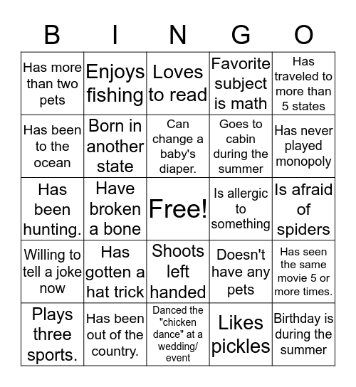 Bingo Card