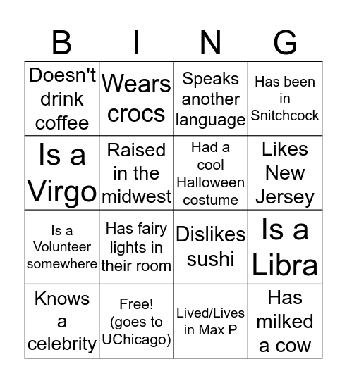 Lean On Me Supporter Get Together Bingo!! Bingo Card
