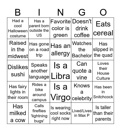 Lean On Me Supporter Get Together Bingo!! Bingo Card