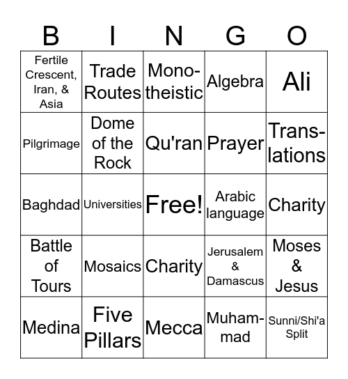 Bingo Card