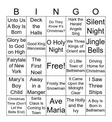 Christmas Bingo Card
