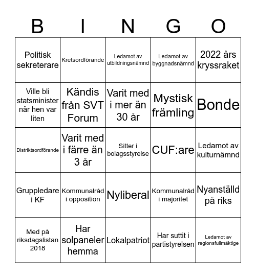 Mingelbingo Card