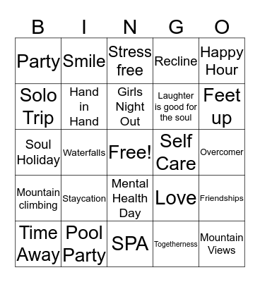 Peak Season Bingo Get Away  Bingo Card