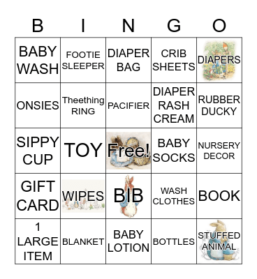 BABY SHOWER Bingo Card