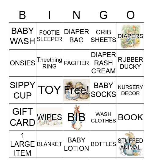 BABY SHOWER Bingo Card