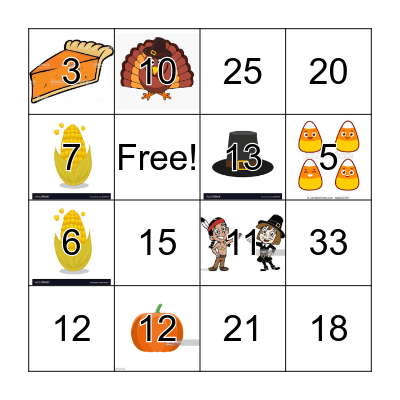Thanksgiving Bingo Card