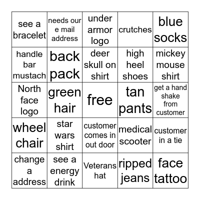 blackout 2 Bingo Card