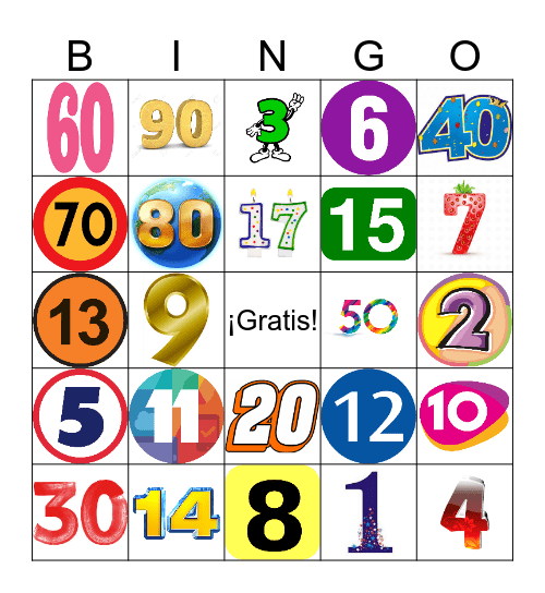 Numeros 1-100 Bingo Card