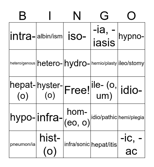 PSR7 Bingo Card