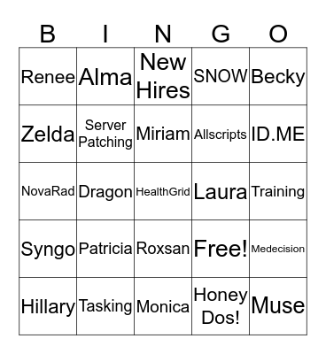 CIS White Elephant Bingo Card