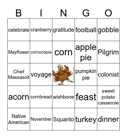 Thanksgiving Bingo Card