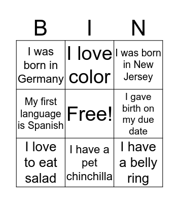 CDC West Bingo Card