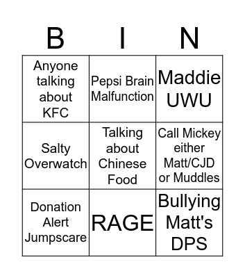 SR_Pepsi Stream BINGO Card