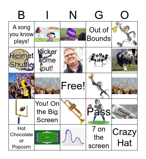 JMU Football Fun Bingo Card