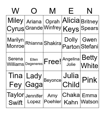 Women@ Trivia! Bingo Card