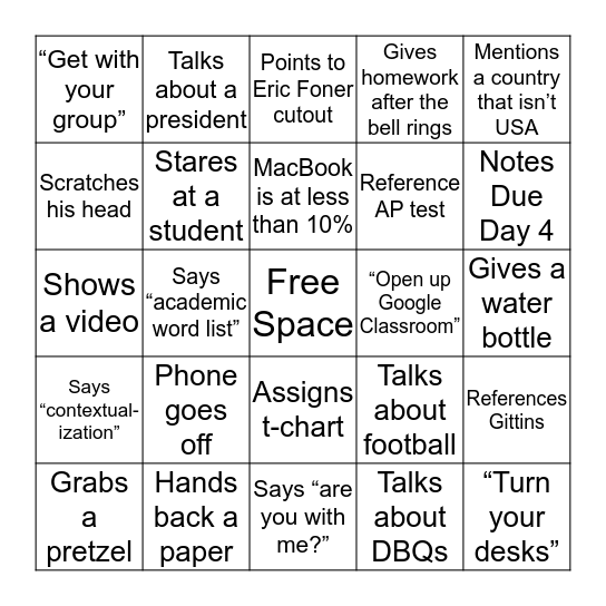 Ringo Bingo Card