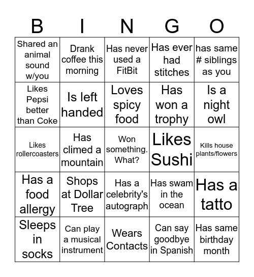 The Village Rocks 2019 Bingo Card