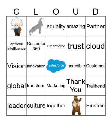 Dreamforce "Cloud" Bingo! Bingo Card