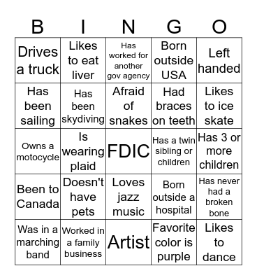 RALEIGH TERRITORY Bingo Card
