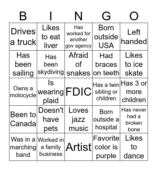 RALEIGH TERRITORY Bingo Card