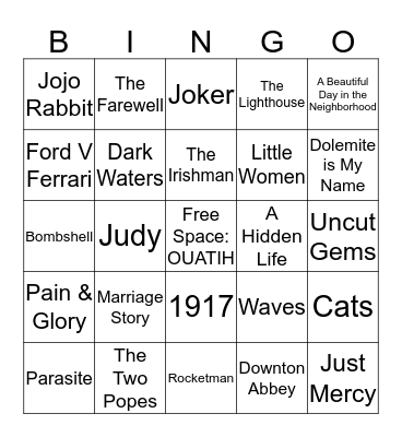 Ruin the Oscars for Kate Bingo Card