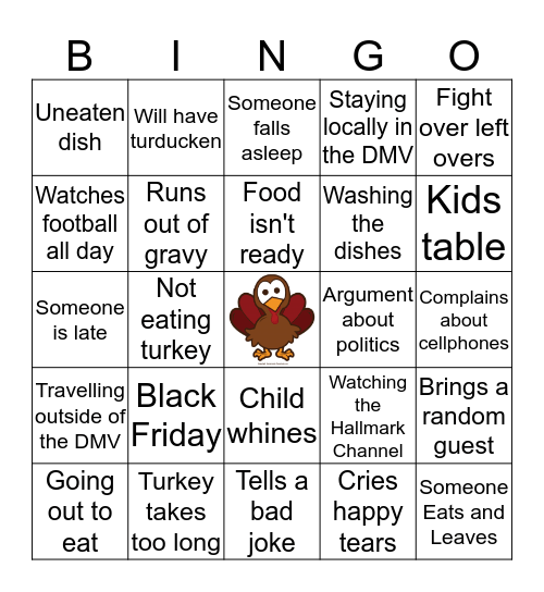 Thanksgiving  Bingo Card