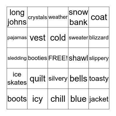 Holiday Season Bingo Card