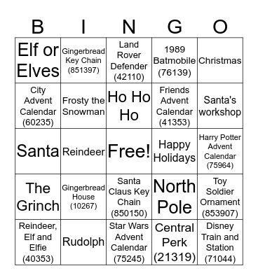 Santa's Bingo! Bingo Card