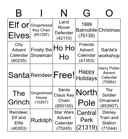 Santa's Bingo! Bingo Card