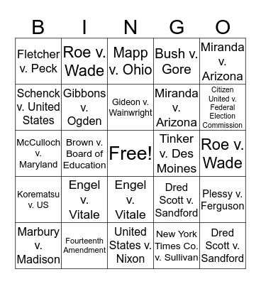 Chapter 5 Bingo Card