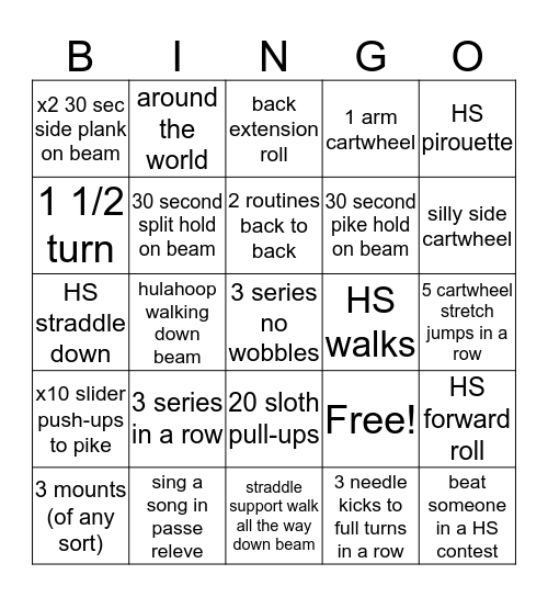 Beam Bingo  Bingo Card