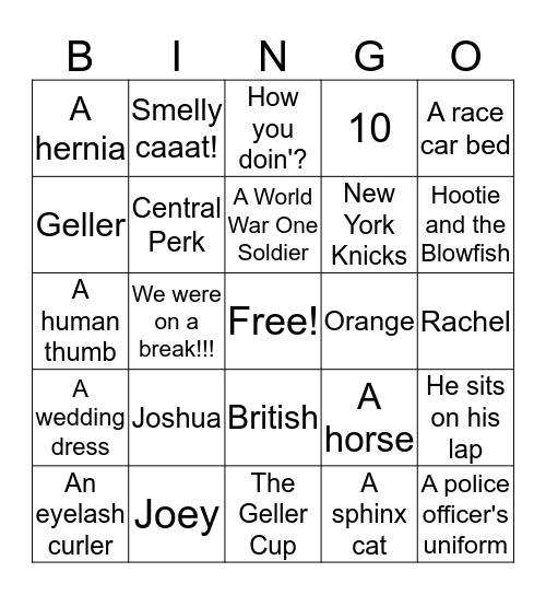 Friends-giving Bingo Card