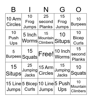 Better Bodies 757 Thanksgiving Family Fitness Bingo Card