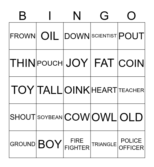 SEEDBED 1 Bingo Card