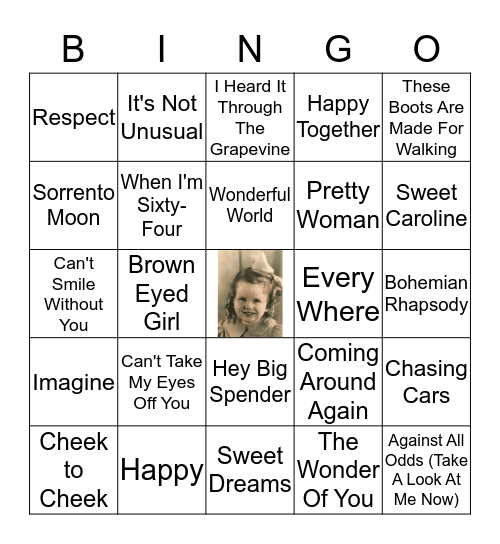Rosemary's 80th Birthday Bingo Card